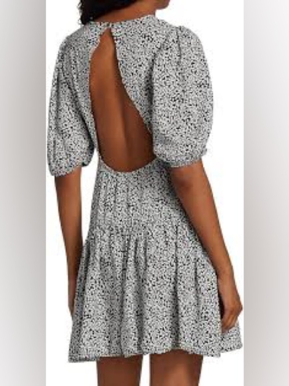 Free People | NWT Dancing in the Dark Open-Back Drop Waist Gray Floral Sundress